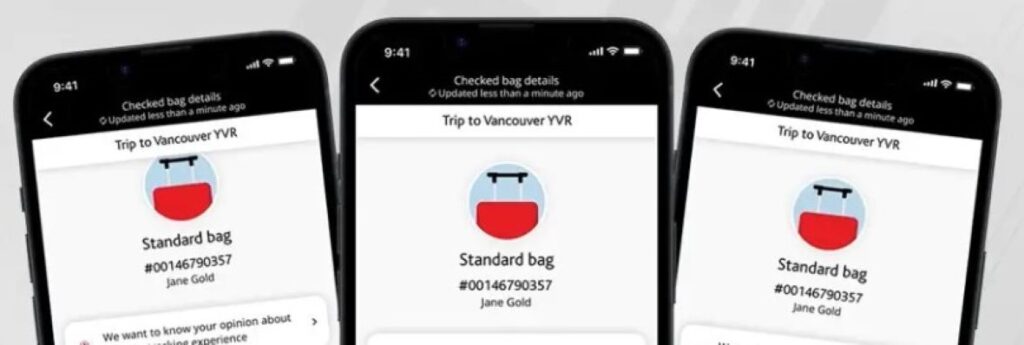 Air canada store baggage tracking